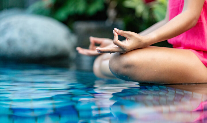 yoga by the pool