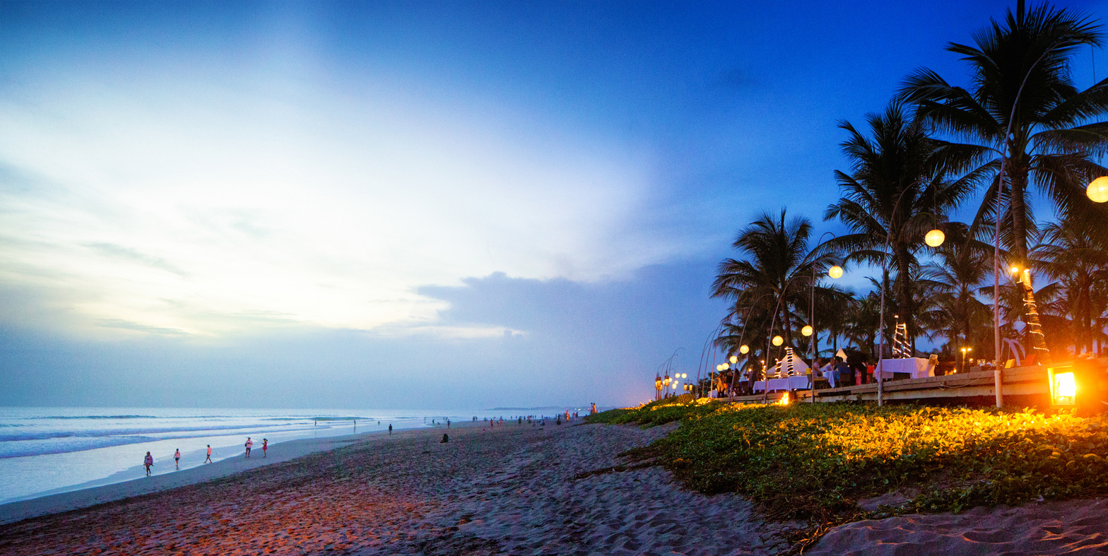 enjoy the snset ambience at seminyak beach