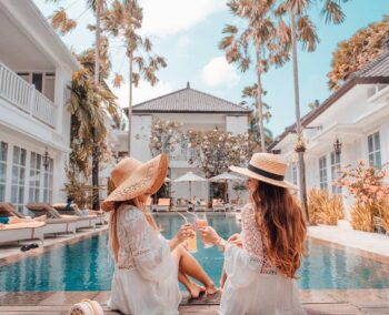 Twin poolside